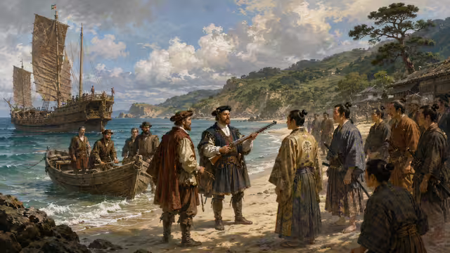 A Storm Brings the First Europeans to Japan