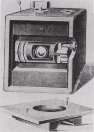 Cutaway view of the first Kodak camera.