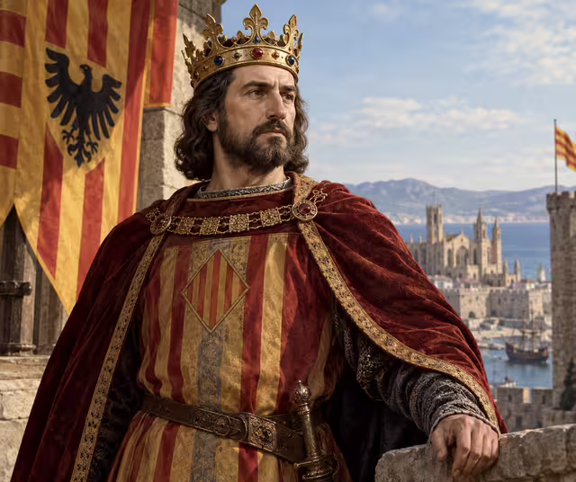 Peter IV of Aragon — artistic reconstruction based on medieval royal imagery.