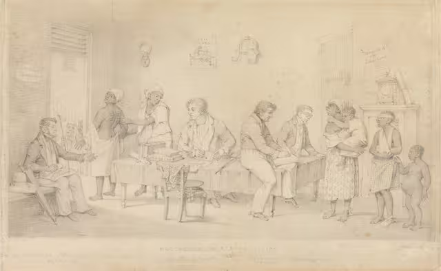 Protector of Slaves Office (Trinidad),” Richard Bridgens, c. 1833.