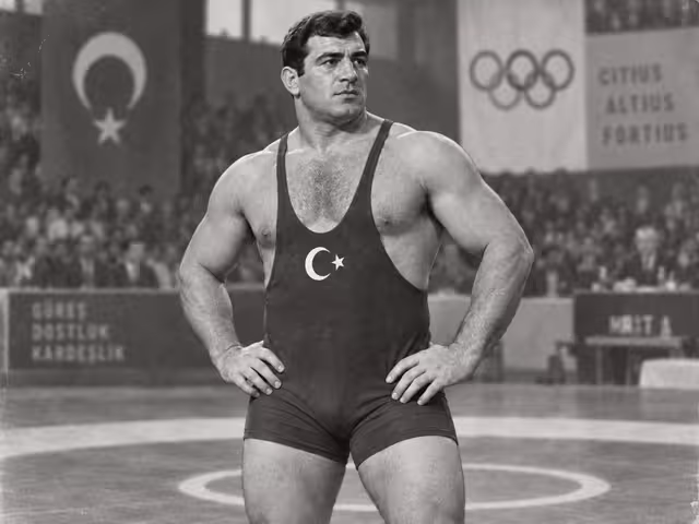 Historical reconstruction of Hamit Kaplan as a Turkish heavyweight wrestler during his competitive career.